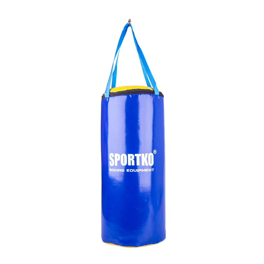 Dětský boxovací pytel SportKO MP9 24x50cm / 5kg modro-žlutá