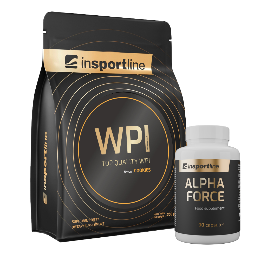 SADA: Protein inSPORTline WPI 700g + Stimulant inSPORTline AlphaForce, 90 kapslí  cookies