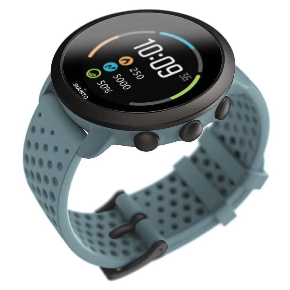 Sportovní hodinky Suunto 3  Sky Grey.

Když budete hodinky nosit i na noc, zjistíte, jak dobře spíte a jestli je vaše tělo po vydané aktivitě náležitě odpočaté.






Adaptivní pomocník při tréninku

Zkuste trénovat podle sedmidenního tréninkového plánu s optimální intenzitou a délkou trvání tak, abyste dosáhli svého cíle.




Vždy ve střehu

Monitorování tepové frekvence nabízí spoustu výhod i mimo čas vyhrazený tréninku.




Rovnováha mezi sportem a odpočinkem

Suunto 3 každodenně automaticky počítá vaše kroky a kalorie.
 




Využij hodinky naplno pomocí aplikace

Hodinky lze spárovat s aplikací Suunto, se kterou získáte podrobný přehled o tom, jak jste na tom se zdravím a fyzickou kondicí.



Sportovní funkce:


	GPS z mobilu
	měření rychlosti, tempa a vzdálenosti pomocí akcelerometru
	měření míry stresu a zotavení
	snímání tepové frekvence ze zápěstí
	adaptivní pomocník při tréninku
	automaticky generovaný 7-denní tréninkový plán pro vylepšení vaší kondice
	kompatibilní s hrudním pásem využívajícím Bluetooth Smart (není součástí balení)
	podpora během intervalového tréninku
	výpočet spálených kalorií
	nastavení cílové hodnoty (kroky, kalorie, minuty)
	Suunto FusedSpeedTM pro přesné tempo a rychlejší reakci na změnu rychlosti
	fitness test (Recovery time) – vyhodnocení fyzické kondice na základě rychlosti návratu tepové frekvence po fyzickém výkonu na standardní hodnotu
	měření běžeckého indexu VO2max
	osobní zóny tepové frekvence, analýza grafů tepové frekvence
	podpora pro více než 70 sportů se závodními a intervalovými režimy
	intervalový trénink s upozorněním při vystoupení z intervalové zóny
	celodenní monitorování aktivity, analýza kvality spánku
	zaznamenávání osobního maxima, analýza osobního pokroku
	sportovní deník, plánování tréninků
	kompatibilní s aplikací Suunto, stejně tak jako s oblíbenými fitness aplikacemi Strava, TrainingPeaks, Endomondo a dalšími


Technický popis:


	vyrobeno ve Finsku
	Bluetooth propojení s telefony podporujícími iOS nebo Android přes aplikaci Suunto
	GPS sledování rychlosti, tempa a vzdálenosti (při propojení s telefonem)
	snímač tepové frekvence vestavěný v zápěstí, možnost propojení hodinek s hrudním pásem (není součástí balení)
	volitelné zobrazení času, datum, budík, stopky, duální čas
	24/7 monitorování denních aktivit (kroky, kalorie, spánek)
	čas východu/západu slunce
	monitorování klidové tepové frekvence
	vhodný pro vodní sporty do hloubky až 30 m
	podpora pro více než 70 sportů
	podsvícený LED displej
	vibrační upozornění
	upozornění na příchozí hovory, SMS a události v kalendáři při propojení s mobilem
	jazyk rozhraní: čeština, angličtina, němčina, polština, španělština, francouzština, ruština a další
	tělo: ABS
	luneta: nerezová ocel
	sklíčko: polyamid
	řemínek: silikon
	spona: trnová
	šířka řemínku: 20 mm
	obvod zápěstí: 12–21 cm
	rozměry: 43 x 43 x 14,3 mm
	průměr ciferníku: 4,3 cm
	rozlišení displeje: 218 x 218
	vodotěsnost: 30 m (dle normy ISO 6425)
	hmotnost: 36 g