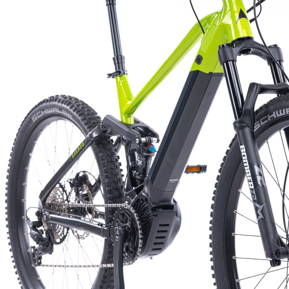 Horské celoodpružené elektrokolo Levit Svarog BF Overstep 630 29"/27,5" L (18,5", 175-185 cm) Lime Black Pearl (obrázek 4)