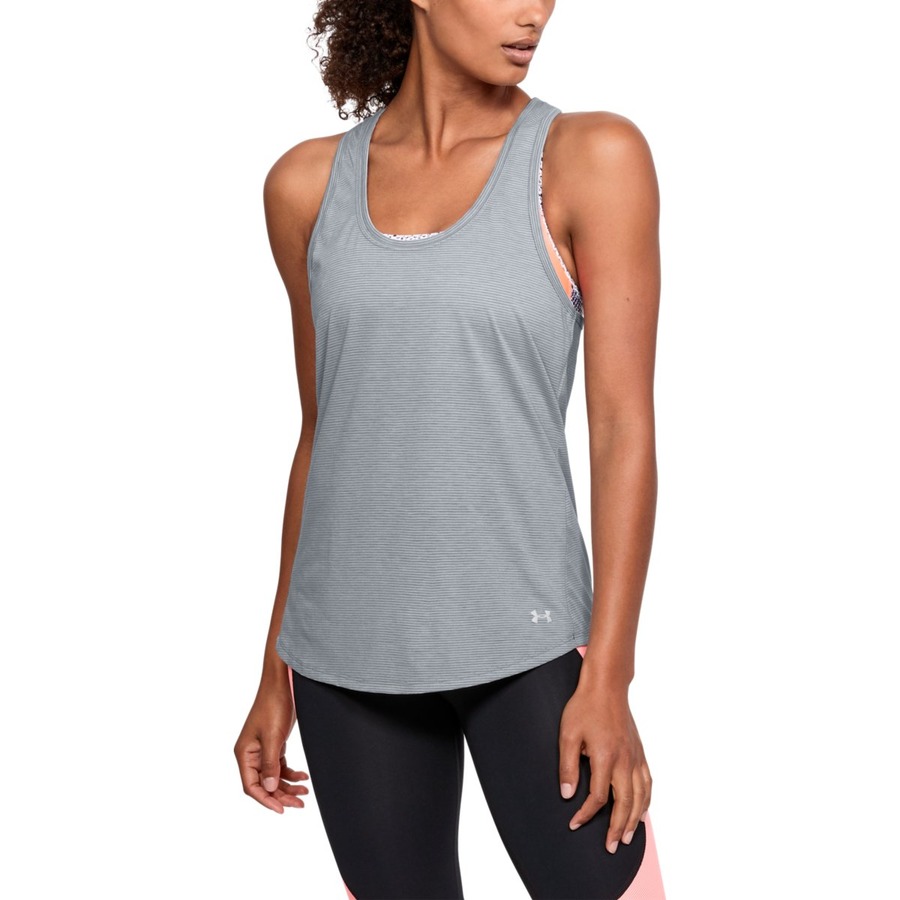 Levně Dámské funkční tílko Under Armour Threadborne Streaker Tank Steel Light Heather M