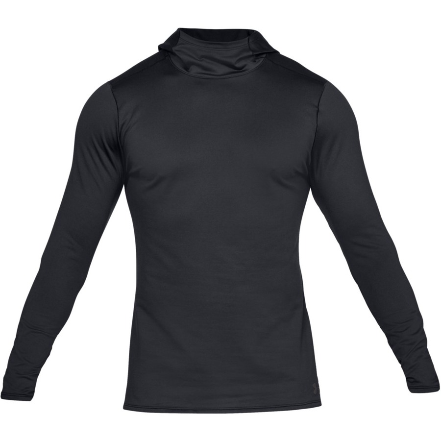 Levně Pánské triko Under Armour Fitted CG Hoodie Black/Charcoal XL