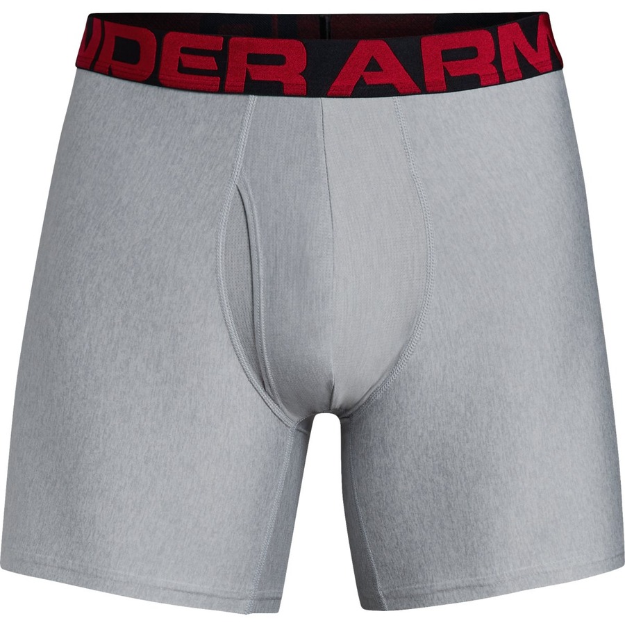 Pánské boxerky Under Armour Tech 6in 2 Pack  S  Mod Gray Light Heather