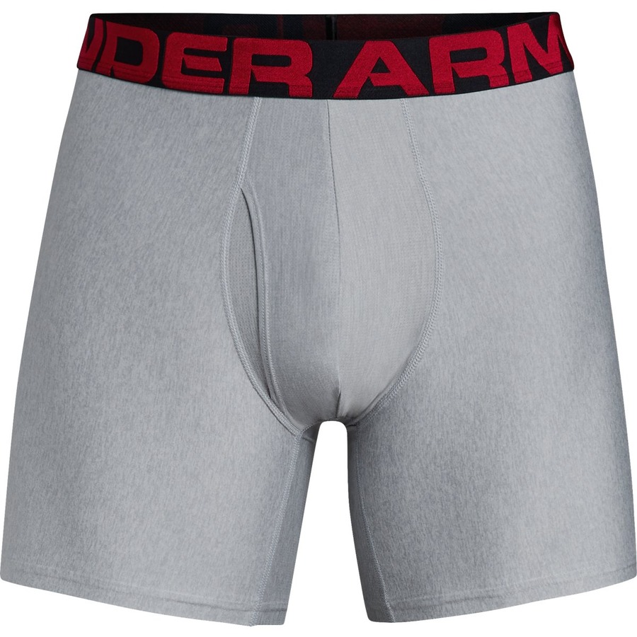 Levně Pánské boxerky Under Armour Tech 6in 2 Pack Mod Gray Light Heather M