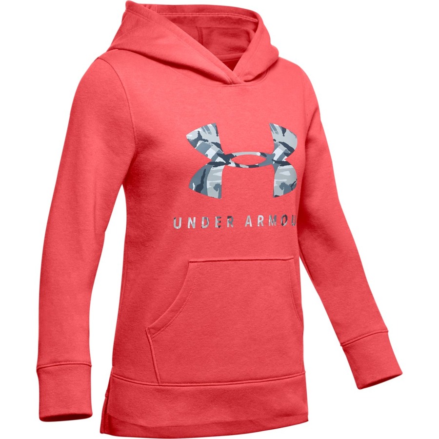 Dívčí mikina Under Armour Rival Print Fill Logo Hoodie  Daiquiri  YXS