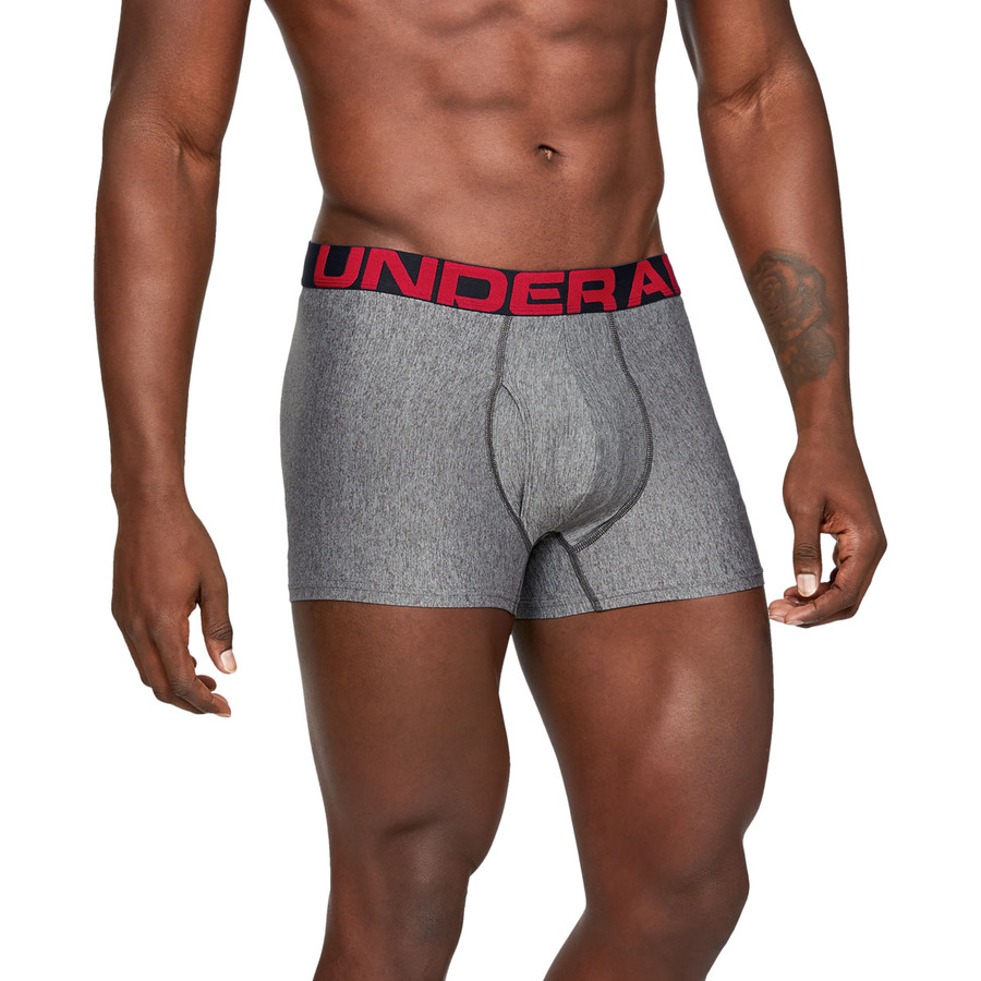 Pánské boxerky Under Armour Tech 3in 2ks Mod Gray Light Heather - M