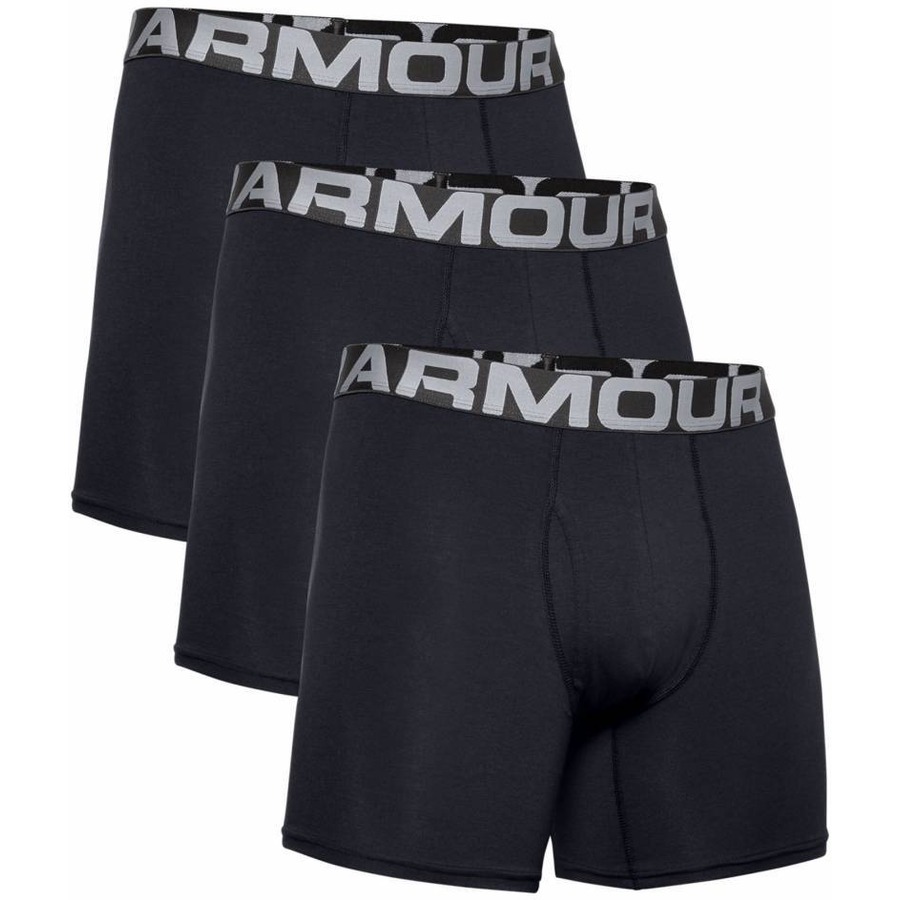 Levně Boxerky Under Armour Charged Cotton 6in 3ks Black S