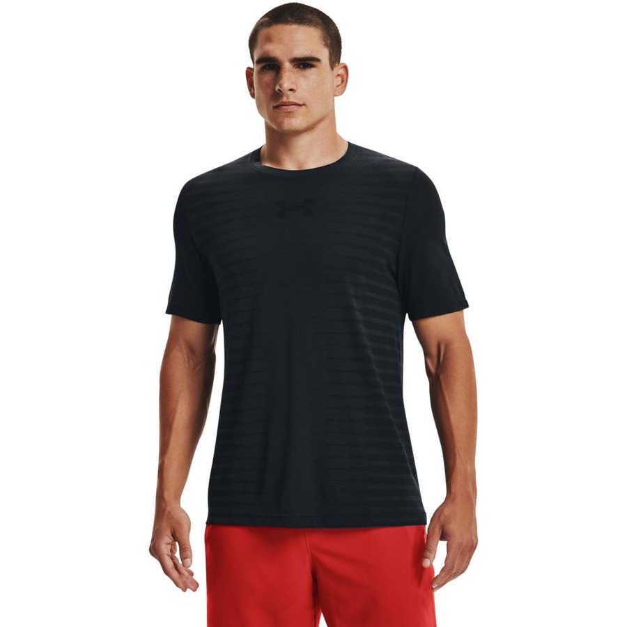 Pánské triko Under Armour Seamless Wordmark SS  Black  M