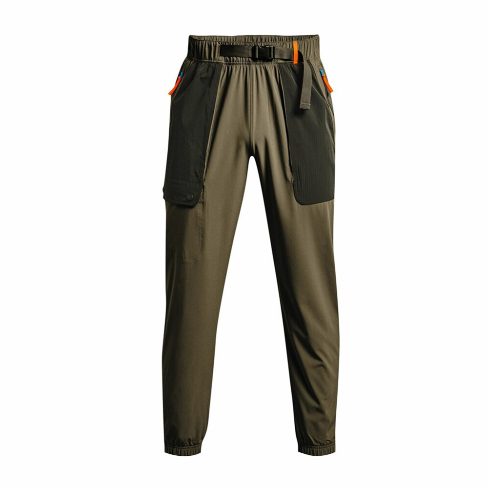 Pánské workoutové kalhoty Under Armour Rush Woven Tear Away Pant  Green  L