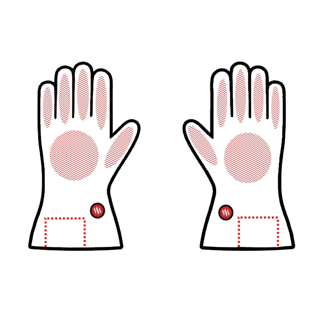 Vyhřívané moto a lyžařské rukavice W-TEC HEATride 2x2000 mAh černá-fluo zelená XXL - Obrázek 7