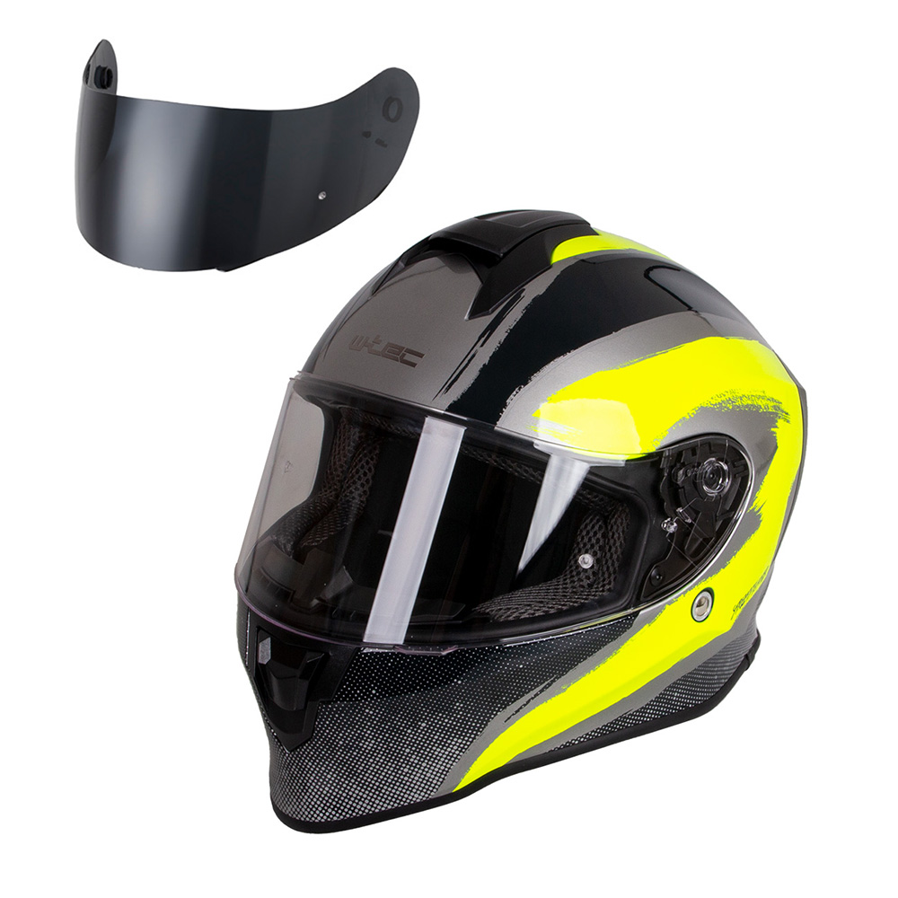 Levně Moto přilba W-TEC Integra Graphic Black-Green M (57-58)