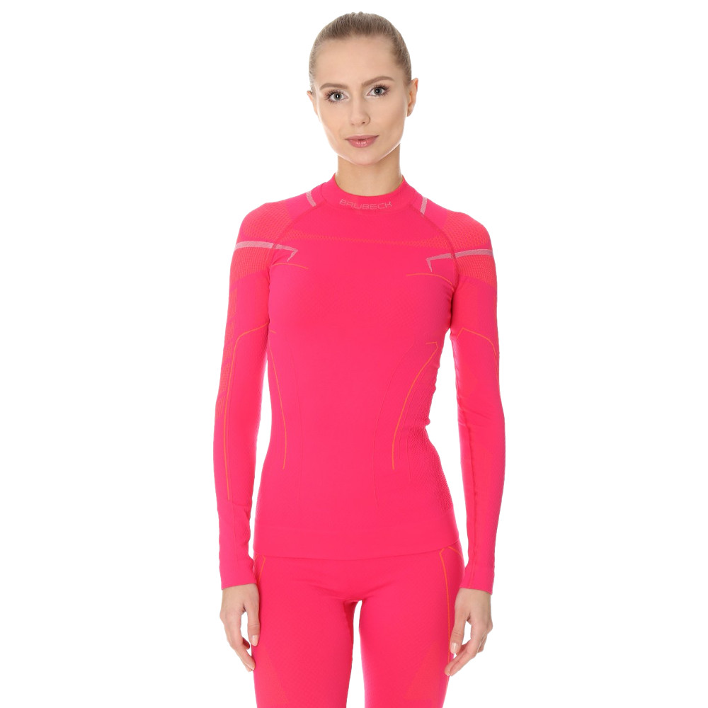 Dámské triko Brubeck Thermo s dlouhým rukávem  S  Fuchsia