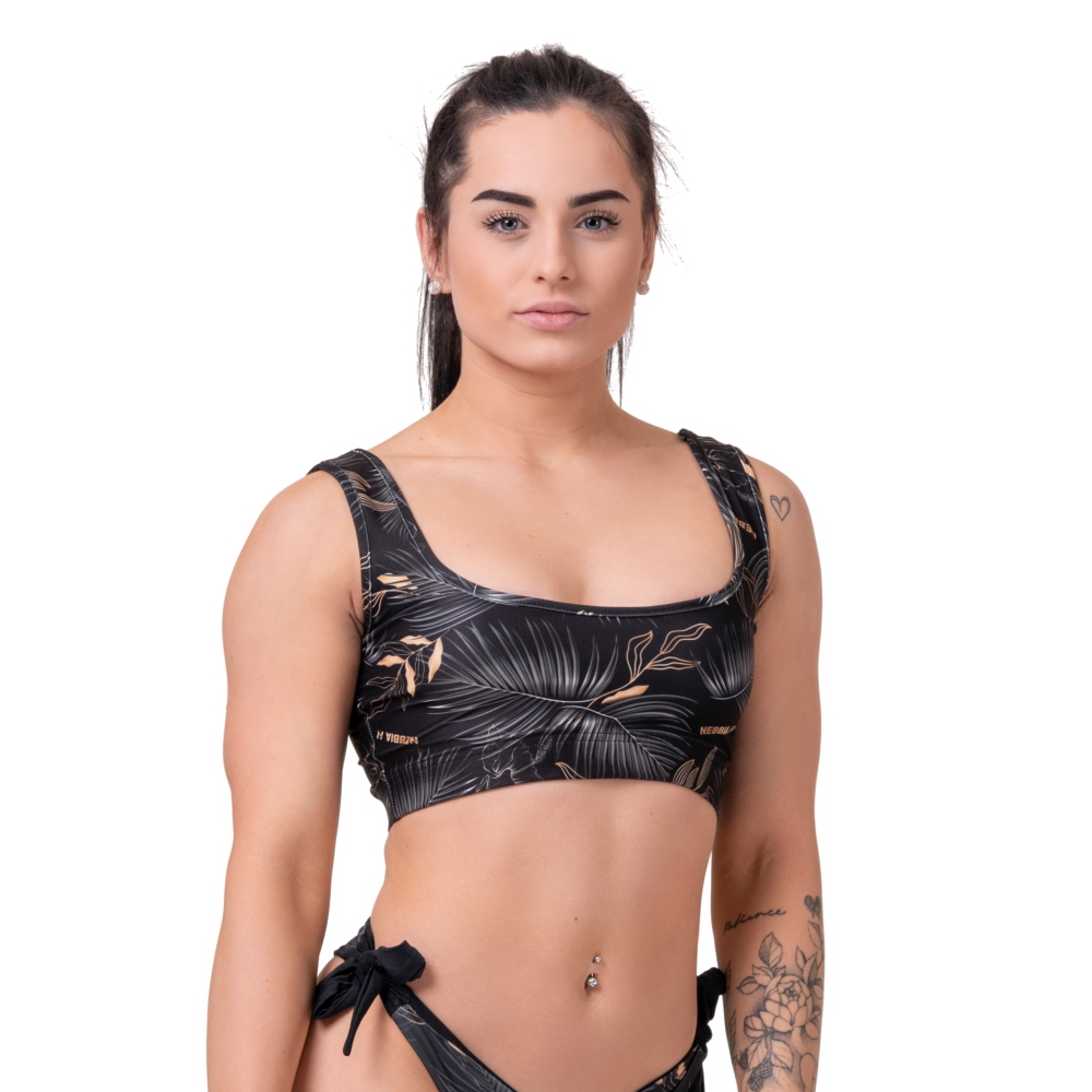 Levně Dámský plavkový top Nebbia Miami Sporty Bralette 554 Volcanic Black M