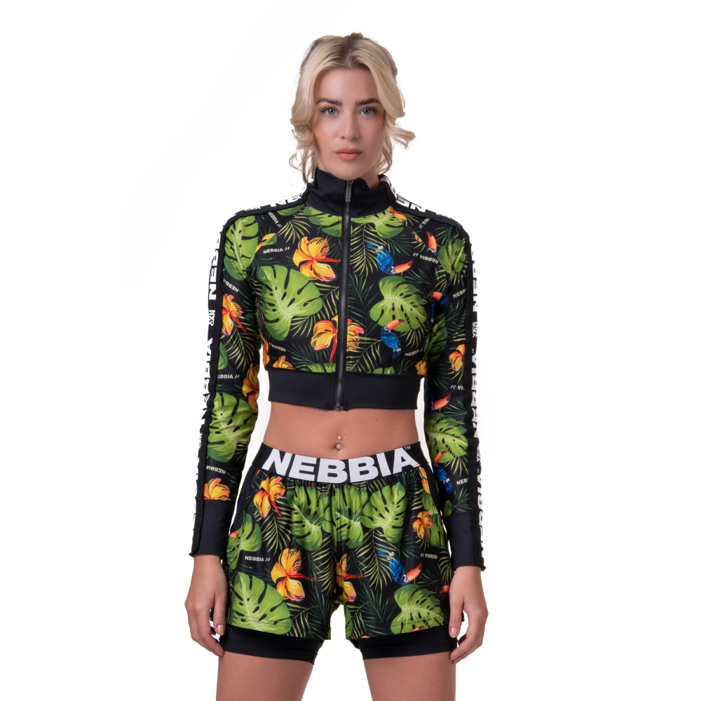 Levně Dámská bunda Nebbia High-Energy Cropped Jacket 564 Jungle Green XS