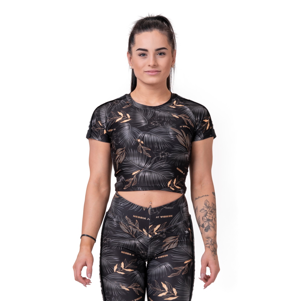 Dámský crop top Nebbia Active 568 Volcanic Black S