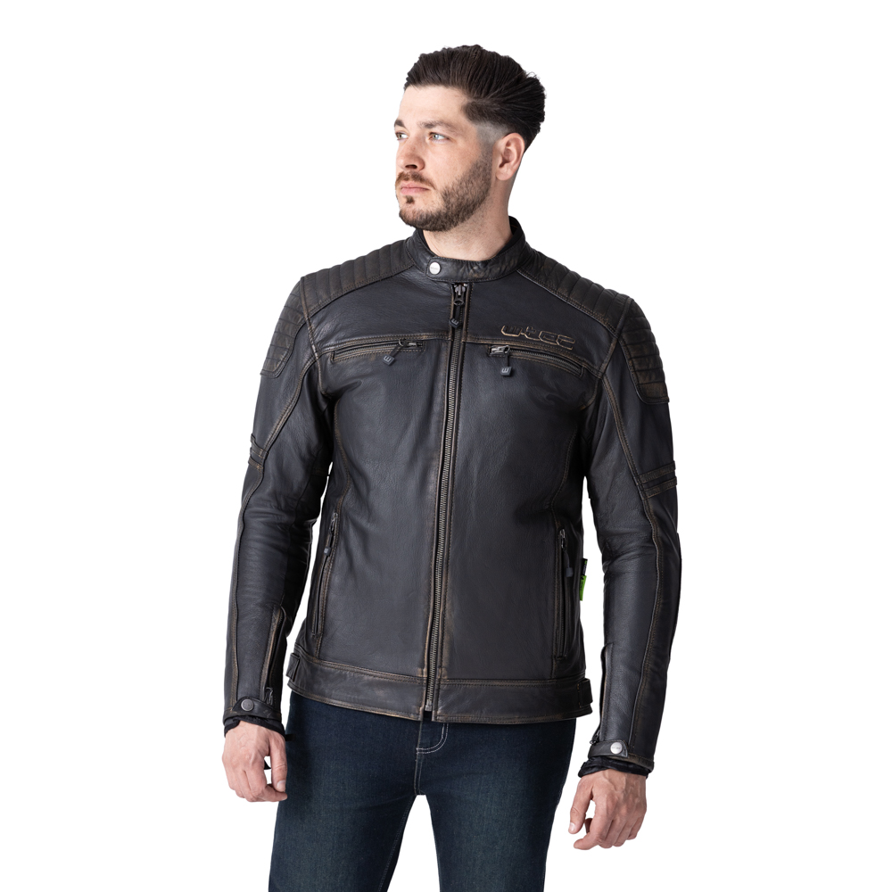 Kožená moto bunda W-TEC Mungelli EVO vintage černo-hnědá M (obrázek 3)