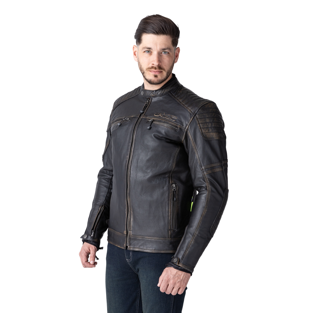 Kožená moto bunda W-TEC Mungelli EVO vintage černo-hnědá M (obrázek 6)