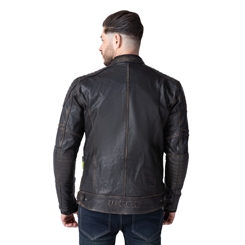 Kožená moto bunda W-TEC Mungelli EVO vintage černo-hnědá M (obrázek 8)