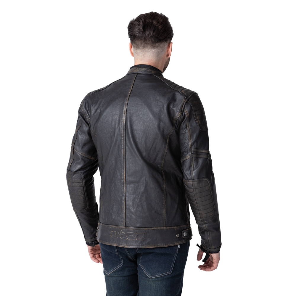 Kožená moto bunda W-TEC Mungelli EVO vintage černo-hnědá M (obrázek 10)