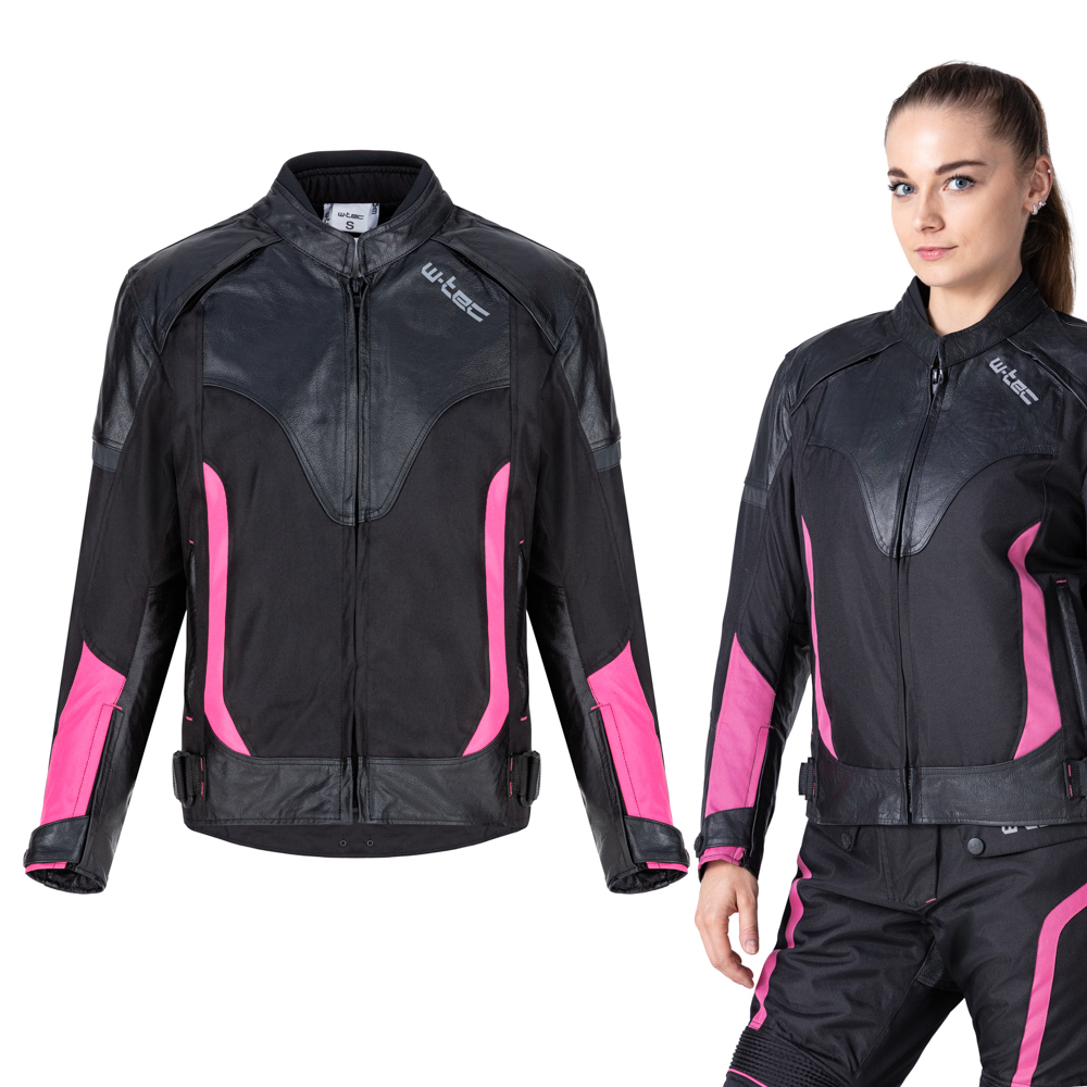 Dámská moto bunda W-TEC Durmana černo-růžová XS