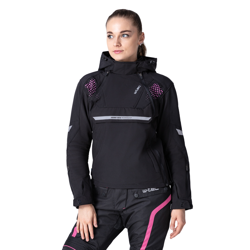 Dámská softshellová moto bunda W-TEC Annorack Lady černo-růžová M