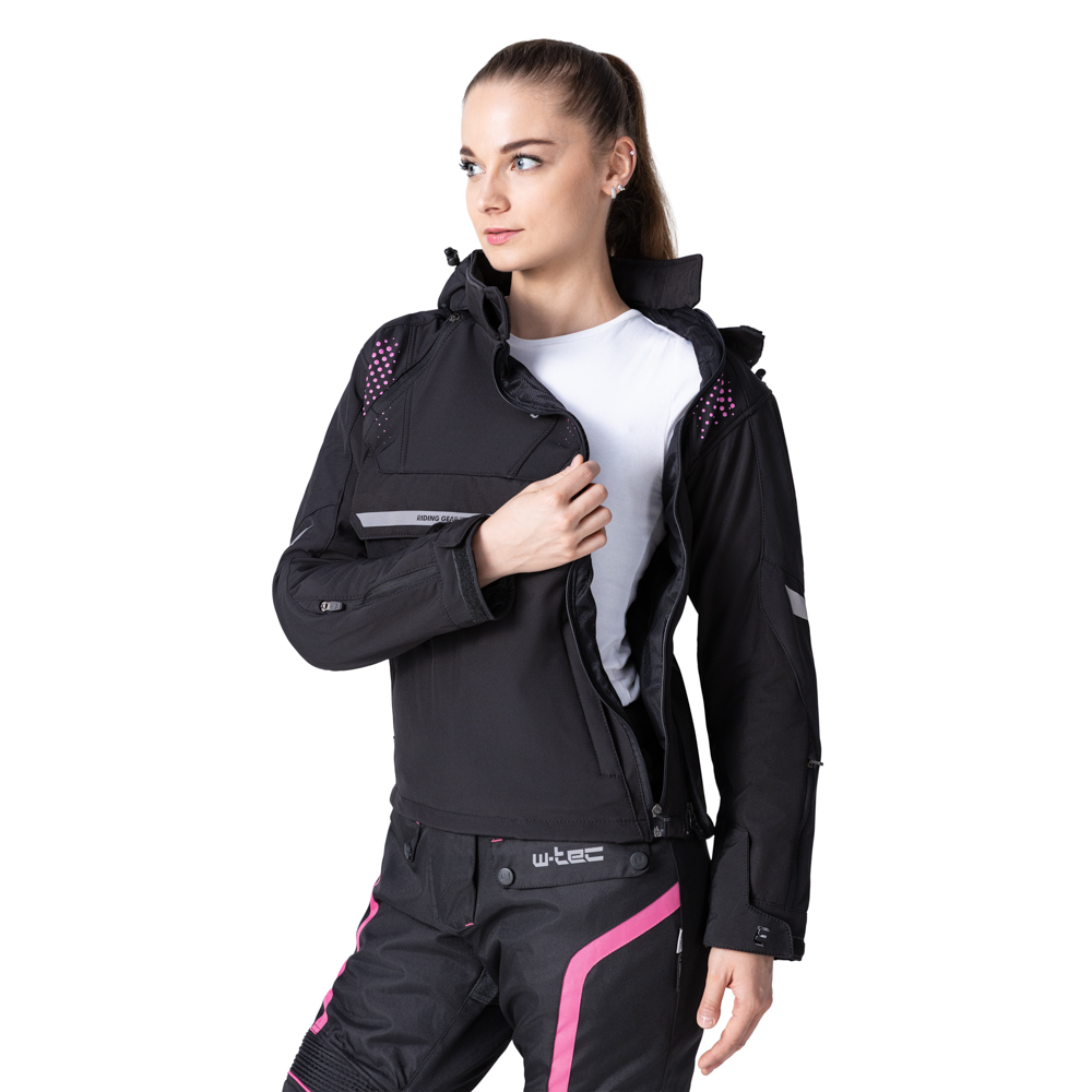 Dámská softshellová moto bunda W-TEC Annorack Lady černo-růžová XS (obrázek 7)