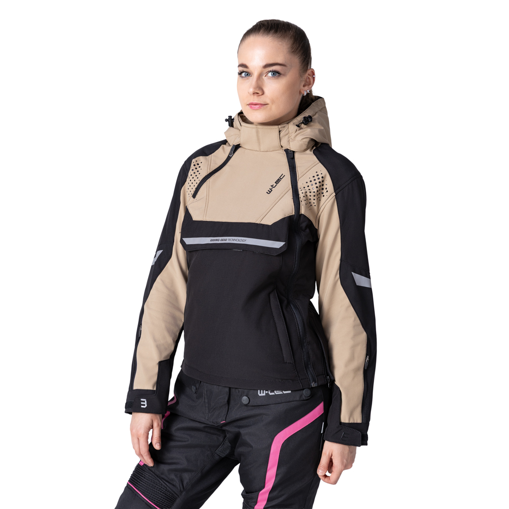 Dámská softshellová moto bunda W-TEC Annorack Lady černo-písková S