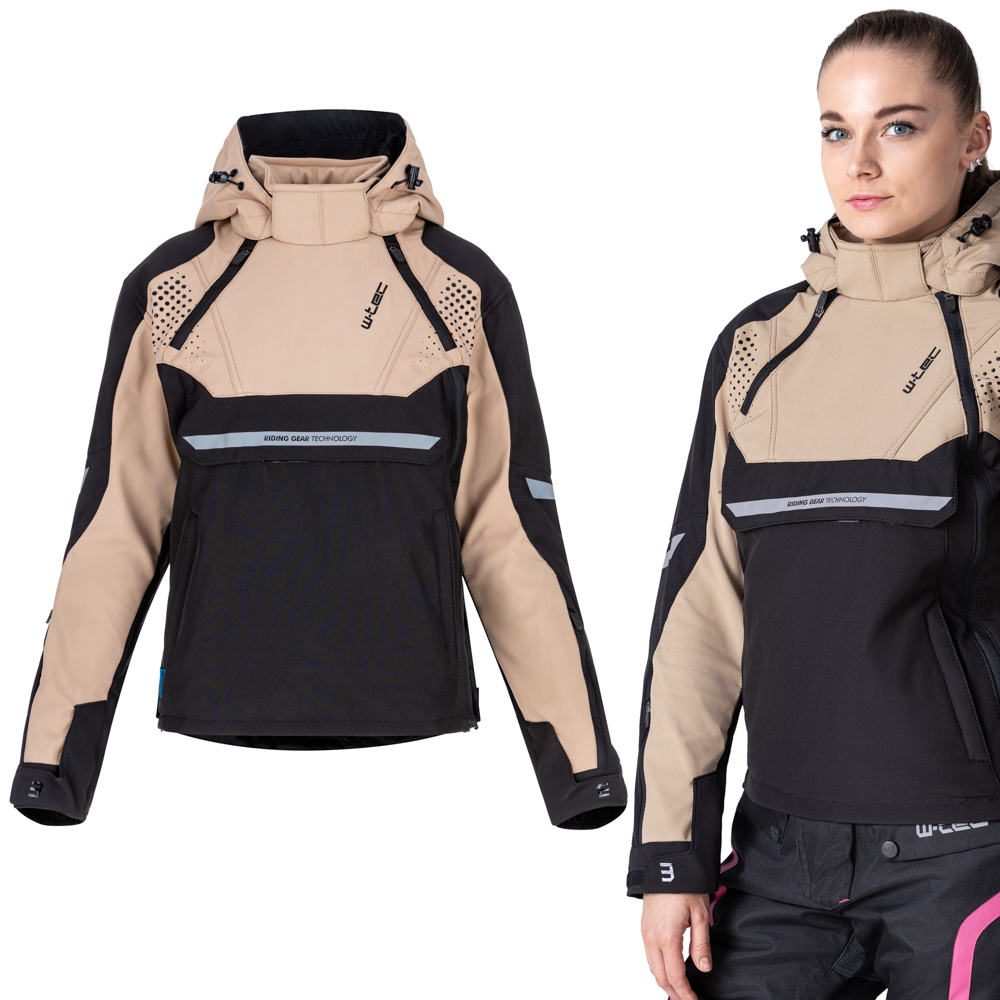 Dámská softshellová moto bunda W-TEC Annorack Lady černo-písková XS