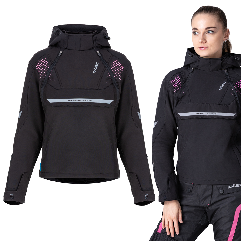 Dámská softshellová moto bunda W-TEC Annorack Lady černo-růžová XS