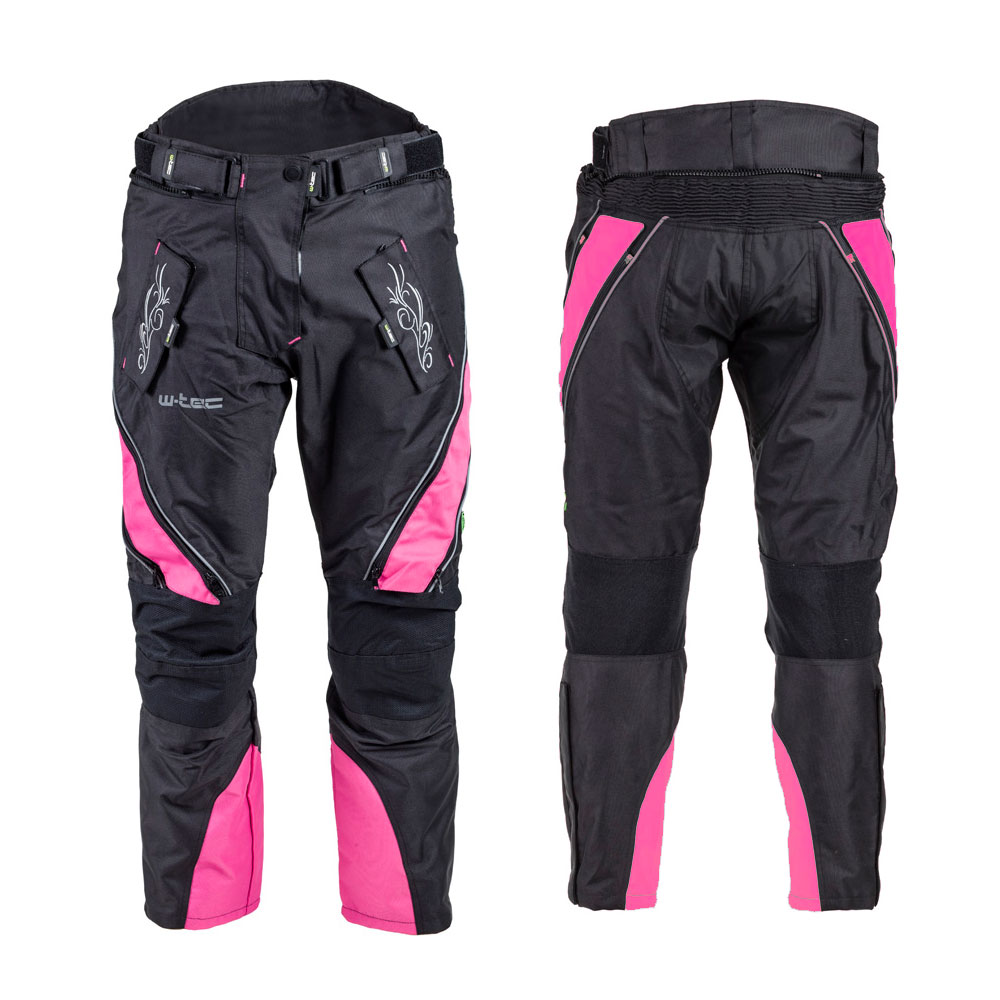 Dámské moto kalhoty W-TEC Kaajla černo-růžová - XS