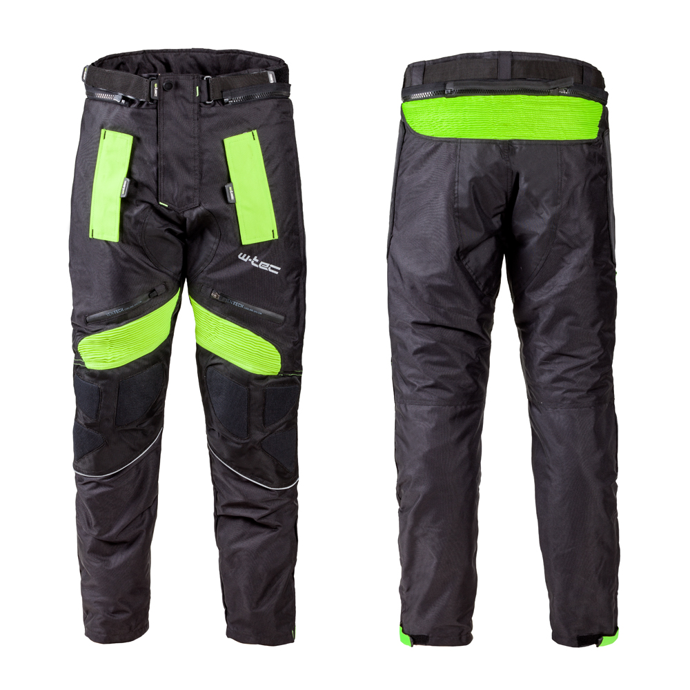 Pánské moto kalhoty W-TEC Rusnac  černo-zelená  4XL - černo,zelená