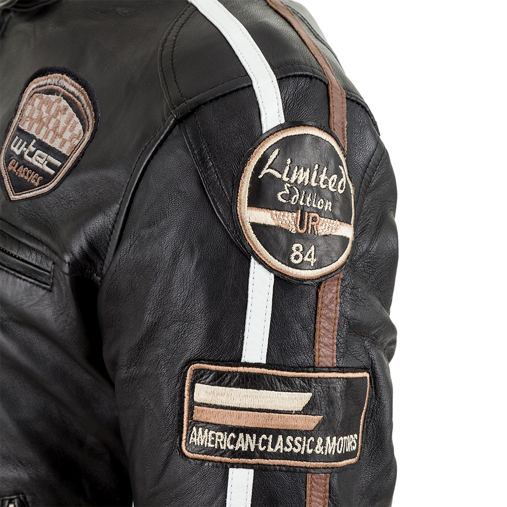 Pánská kožená moto bunda W-TEC Sheawen Black černá L (obrázek 9)