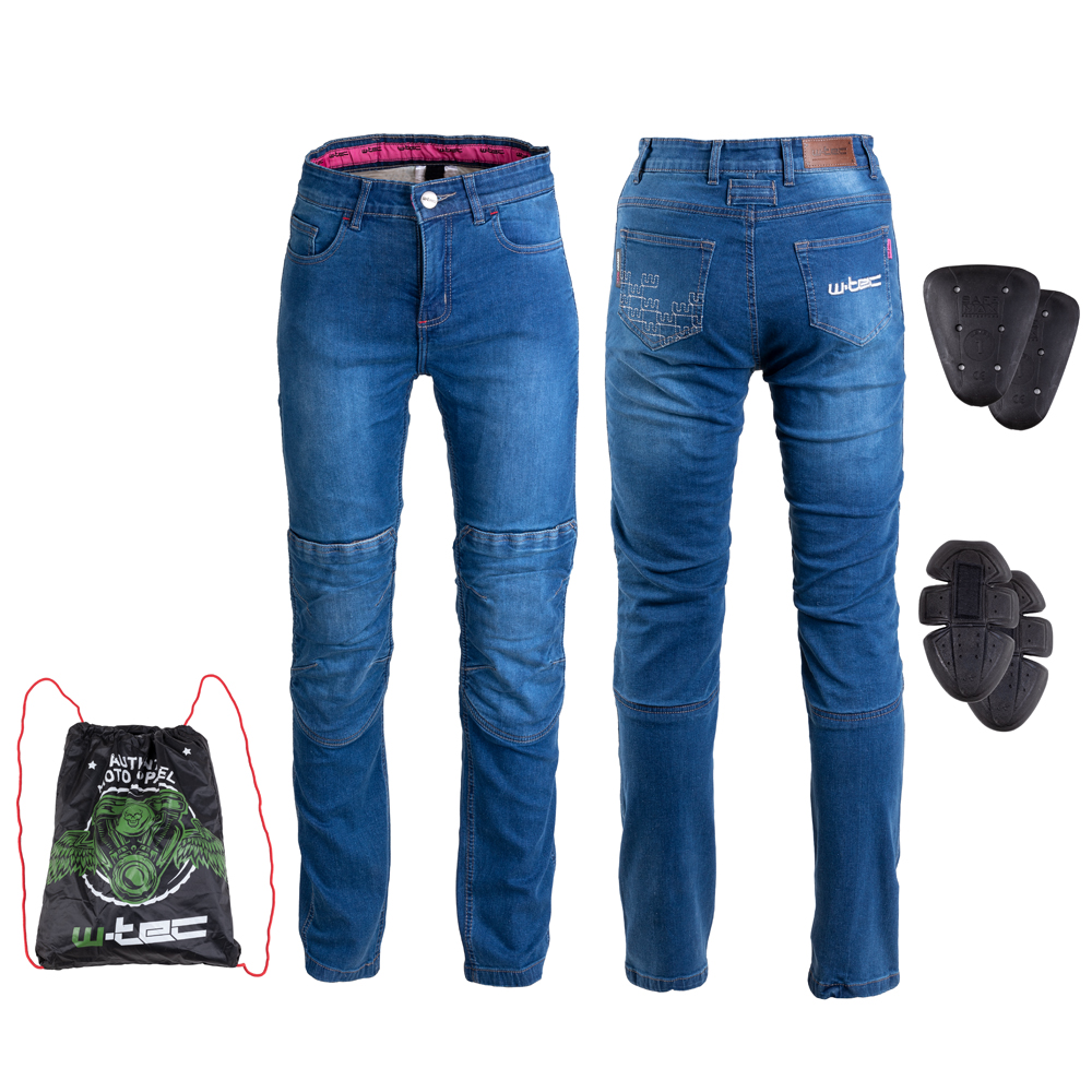 Levně Dámské moto jeansy W-TEC GoralCE modrá XXL