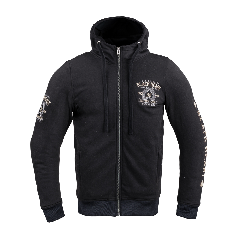 Pánská mikina W-TEC Black Heart Kustom Kulture Hoodie s aramidem černá - L