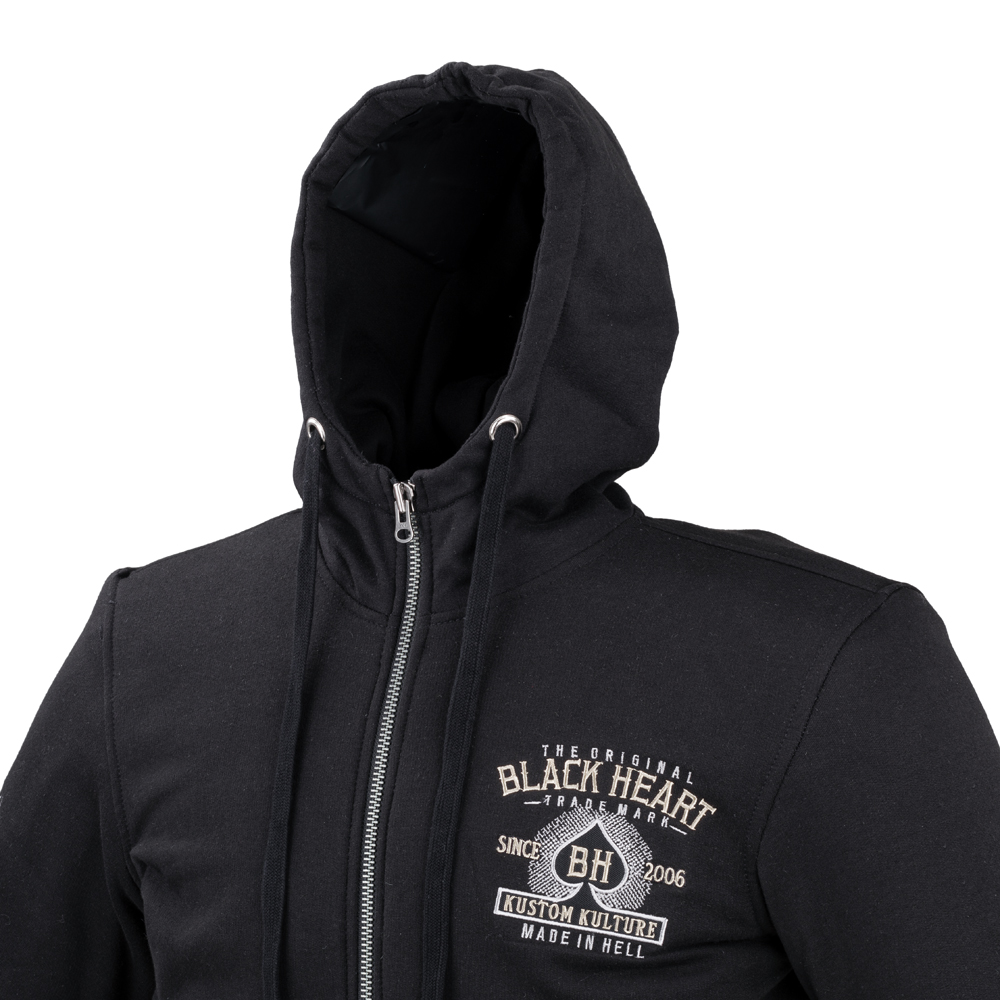 Pánská mikina W-TEC Black Heart Kustom Kulture Hoodie s aramidem černá 3XL - Obrázek 5