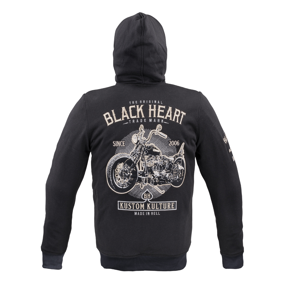 Pánská mikina W-TEC Black Heart Kustom Kulture Hoodie s aramidem černá 3XL - Obrázek 3