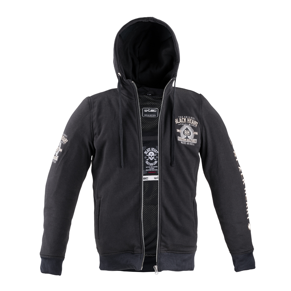 Pánská mikina W-TEC Black Heart Kustom Kulture Hoodie s aramidem černá 3XL - Obrázek 2