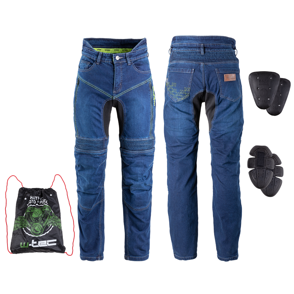 Pánské moto jeansy W-TEC Biterillo  modrá  4XL - modrá