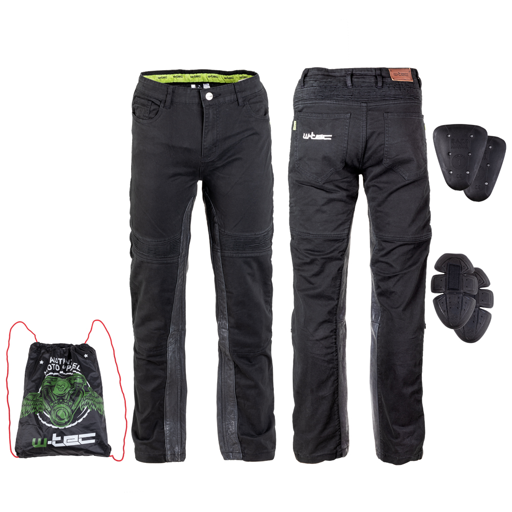Pánské moto kalhoty W-TEC Raggan  L  černá - černá
