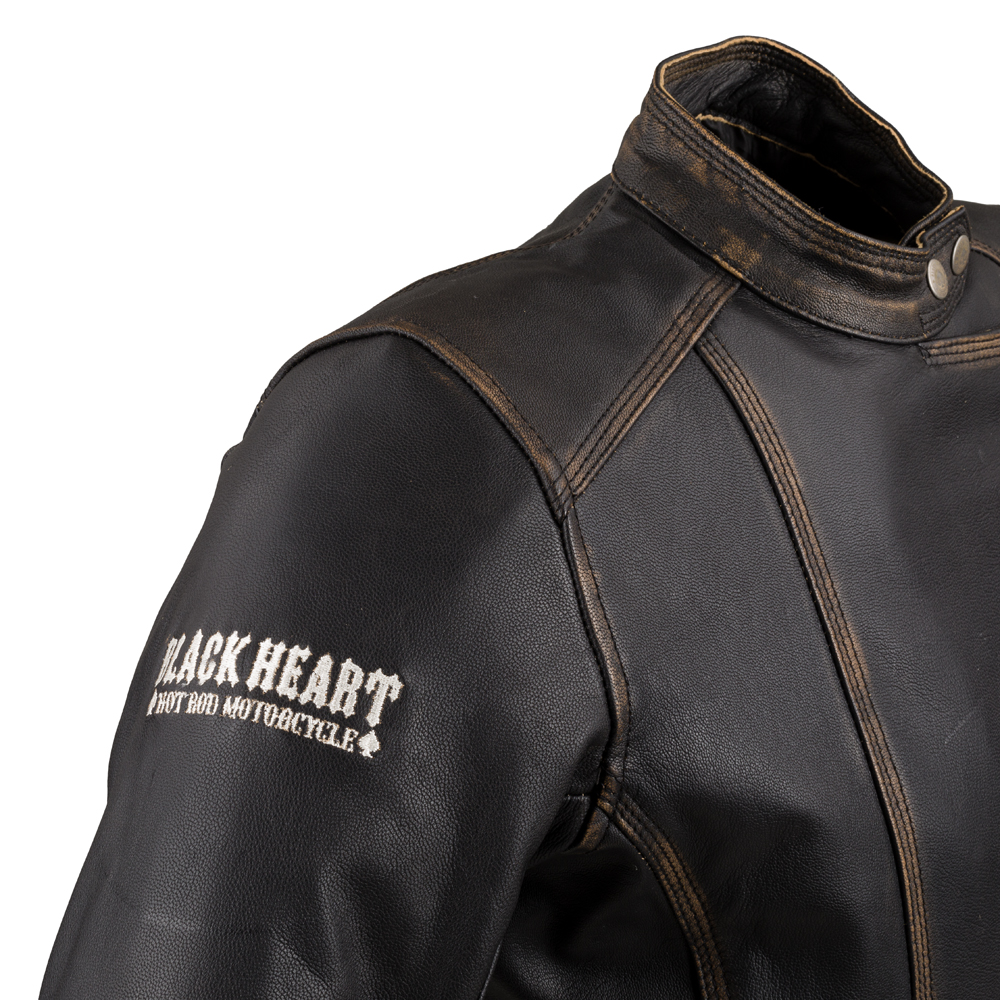 Dámská kožená moto bunda W-TEC Black Heart Lizza vintage hnědá L (obrázek 9)