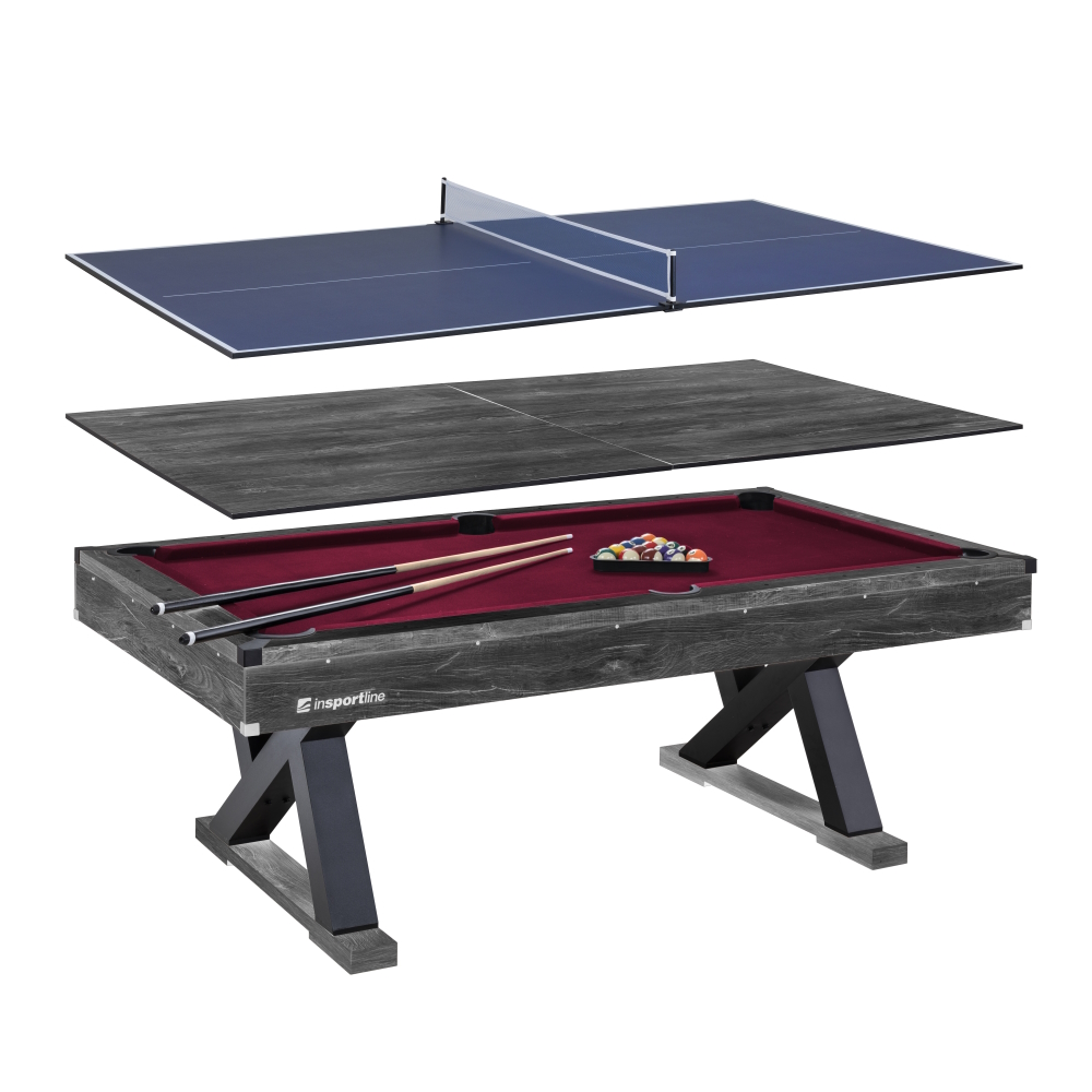 Billiardový stůl 3v1 inSPORTline Residento tmavé dřevo