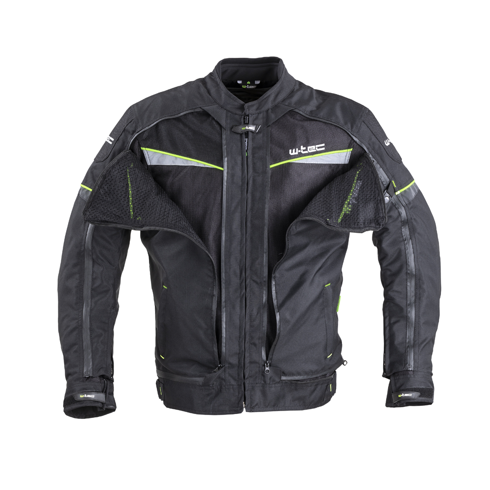 Pánská moto bunda W-TEC Progair  černá-fluo  L - černá,fluo