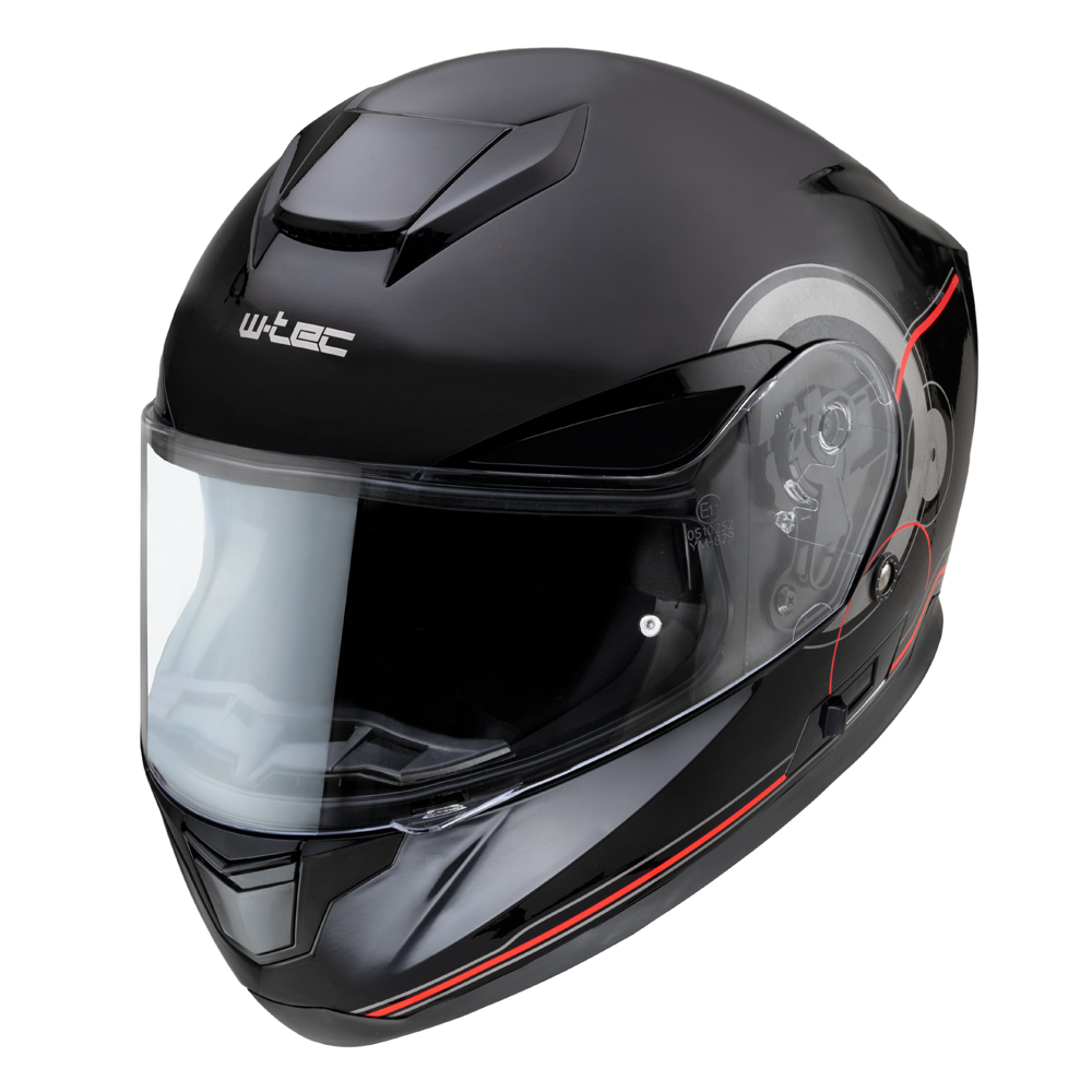 Moto přilba W-TEC Yorkroad Fusion Black Grey Red Glossy - XXL (63-64)