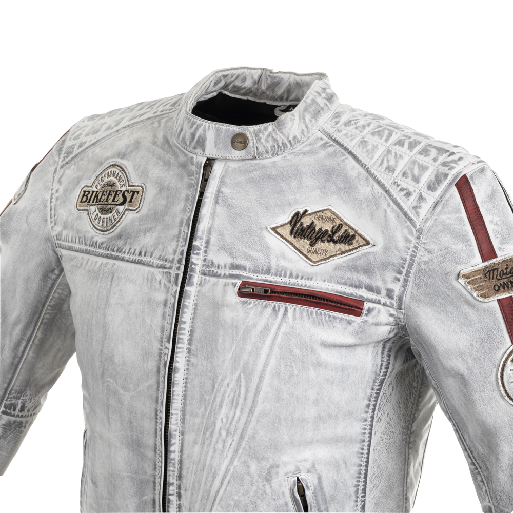 Dámská kožená moto bunda W-TEC Sheawen Lady White bílá S (obrázek 9)