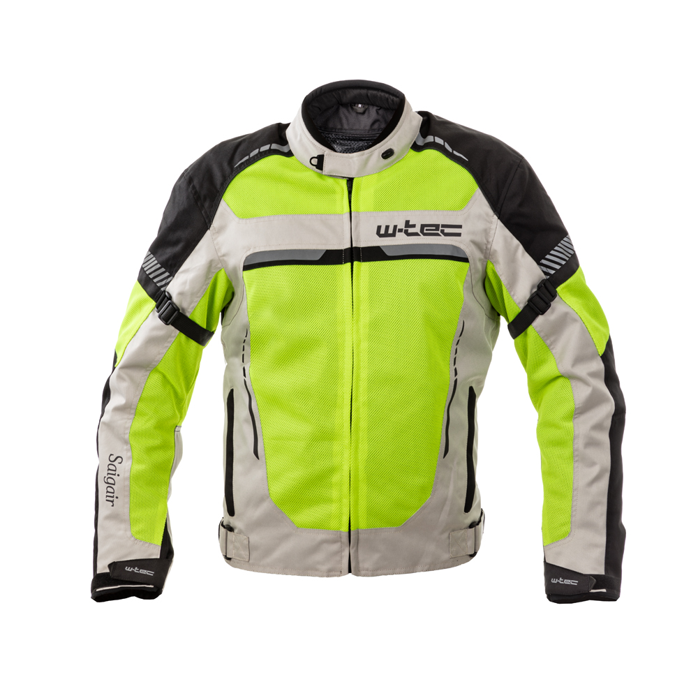 Pánská letní moto bunda W-TEC Saigair Fluo Yellow-Gray - S