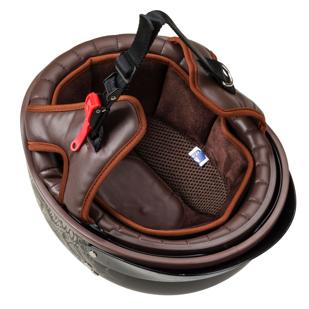 Retro přilba W-TEC Black Heart Longroad Wings Skull M (57-58) - Obrázek 4