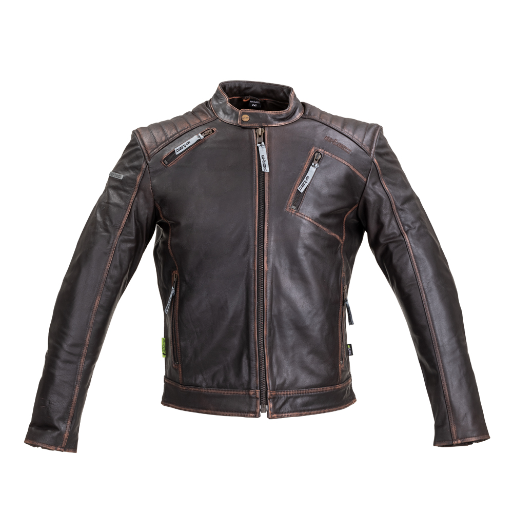 Kožená moto bunda W-TEC Embracer  Vintage Dark Brown  5XL