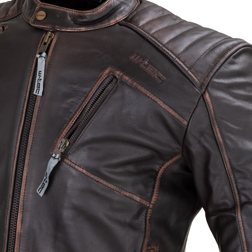 Kožená moto bunda W-TEC Embracer Vintage Dark Brown M (obrázek 5)