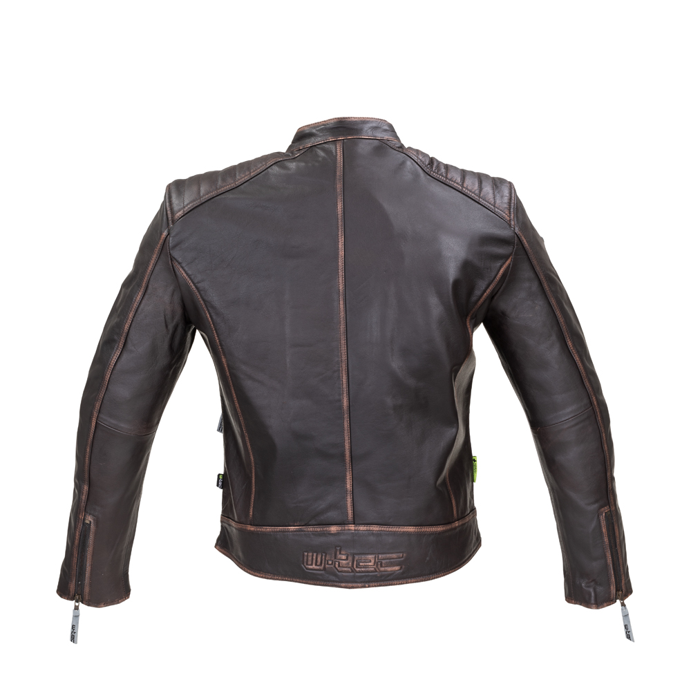 Kožená moto bunda W-TEC Embracer Vintage Dark Brown 5XL - Obrázek 3