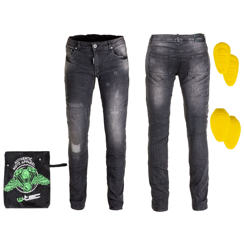 Pánské moto jeansy W-TEC Komaford tmavě šedá - M